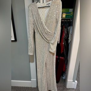 Sequin white jumpsuit